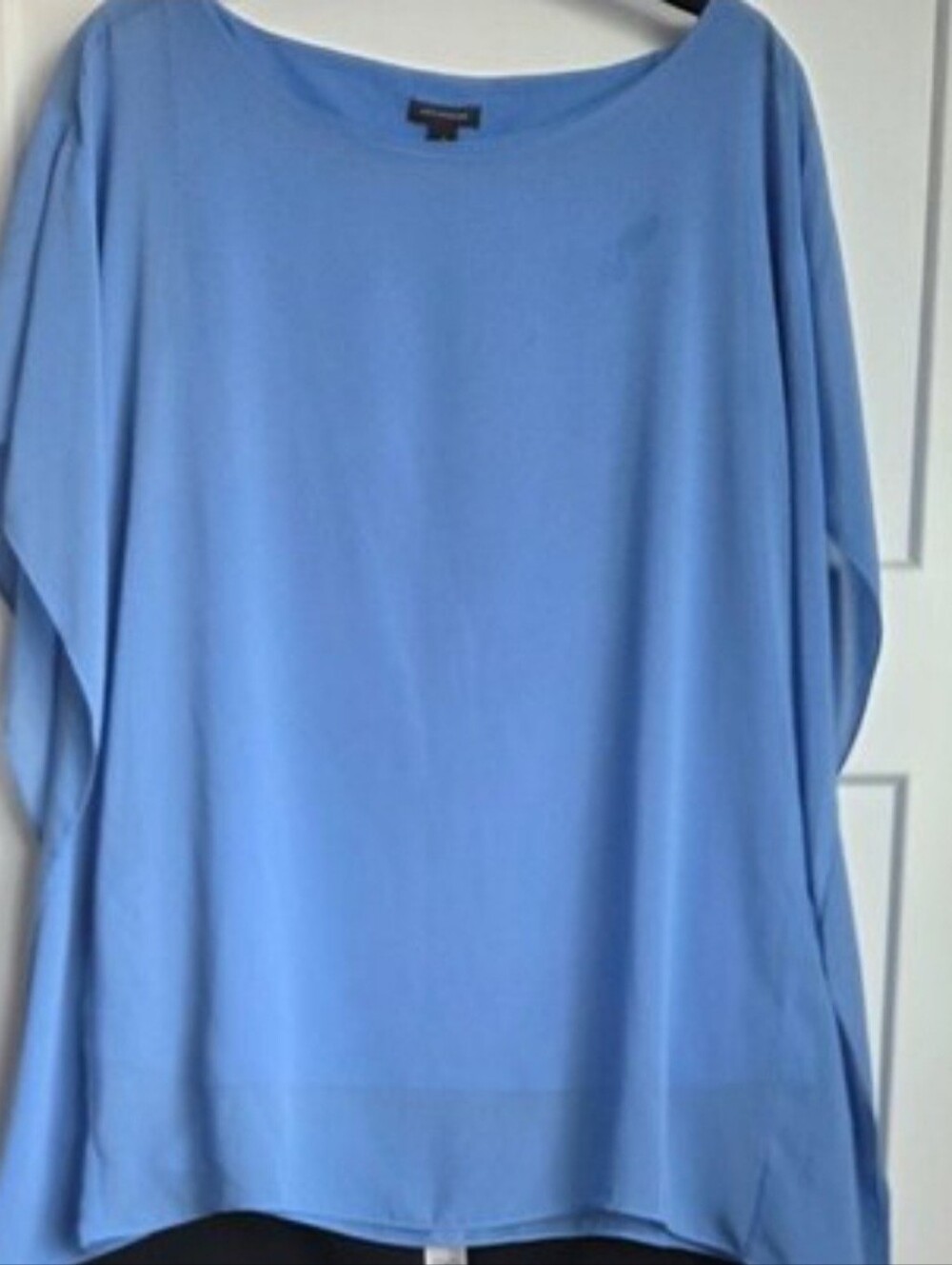 0002.  AT Blue Dress Blouse/LOFT Cropped Wide Leg Pants
